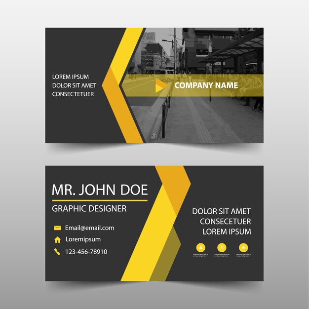 현대 노란색 상업 비즈니스 카드