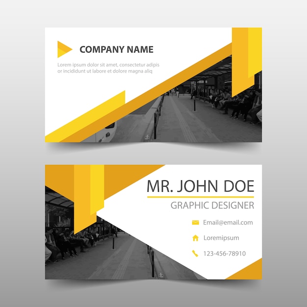 Modern yellow corporate business card