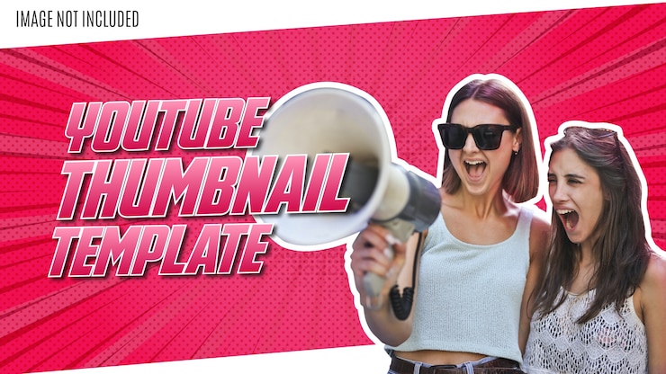 Free Vector modern youtube thumbnail desing with pink comic background