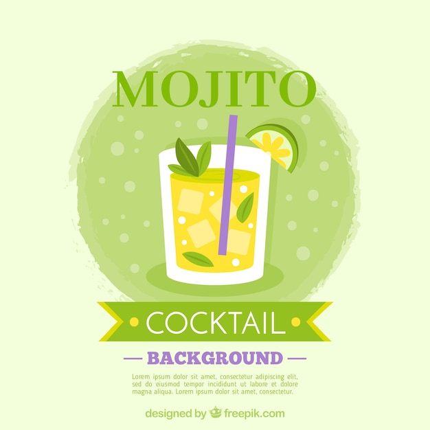 Free vector mojito background with ice