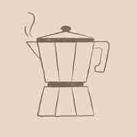 Free vector moka pot coffee illustration, cafe & bakery design vector