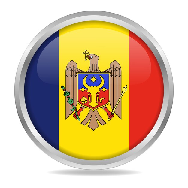 Moldova Flag Gradient Button Circle