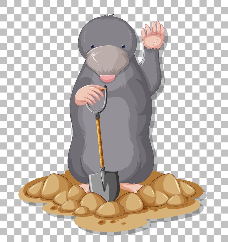 Free Vector a mole cartoon on grid background