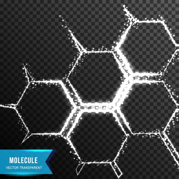 Molecular background from connecting dot and line light effect vector illustration isolated on transparent background