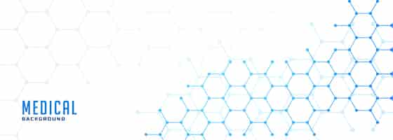 Free vector molecular hexagonal structure healthcare and medical banner