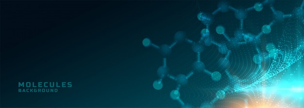 Бесплатное векторное изображение Молекулы структура медицинской науки и здравоохранения фон баннера