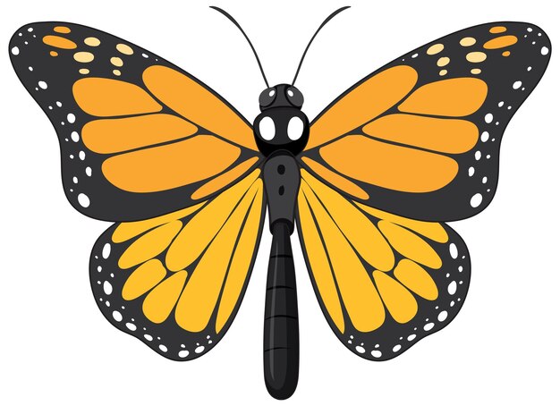 白い背景に分離されたモナーク蝶