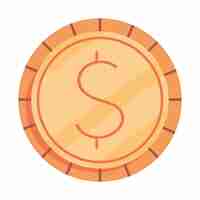 Free vector money coin icon white background