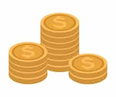 Free vector money coins cash icon isolated