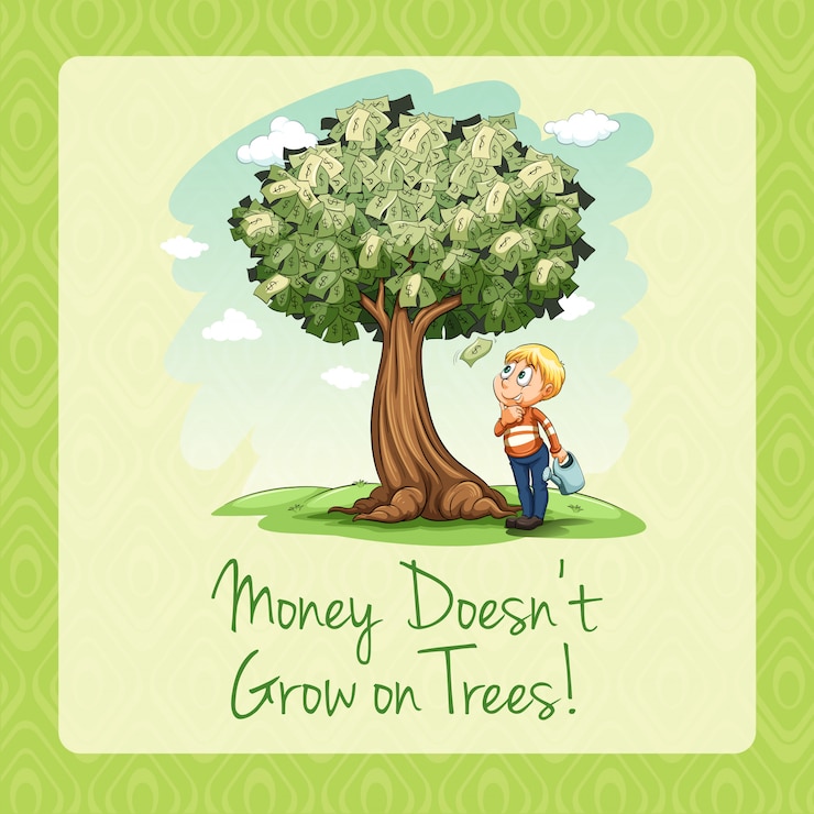 Free Vector money doesn't grow on trees