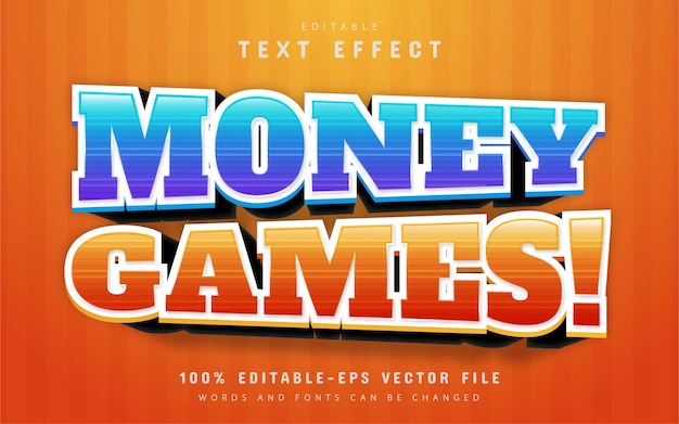 Money game text effect