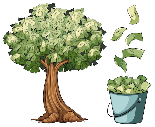 Free vector money grows on tree