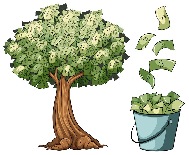 Free Vector money grows on tree