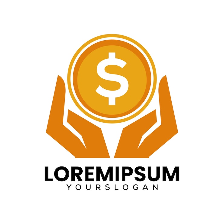 Free Vector money and hand logo design