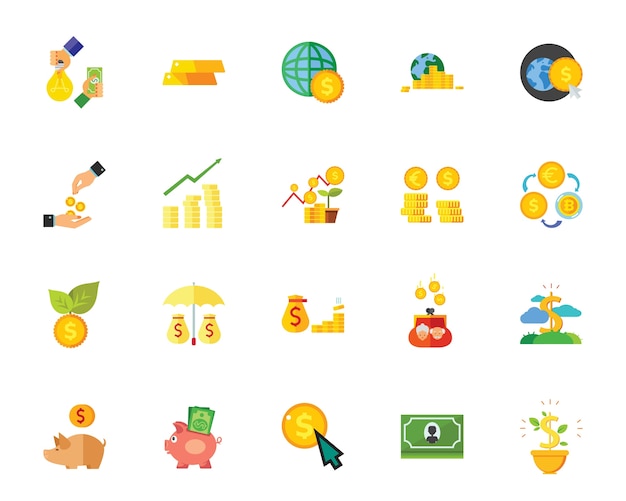 Free vector money icon set