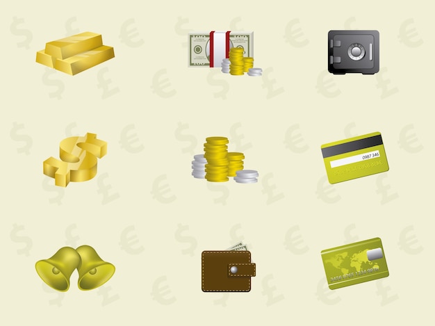 Free vector money icons collection