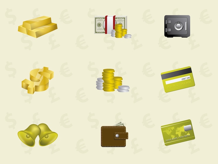 Free Vector money icons collection