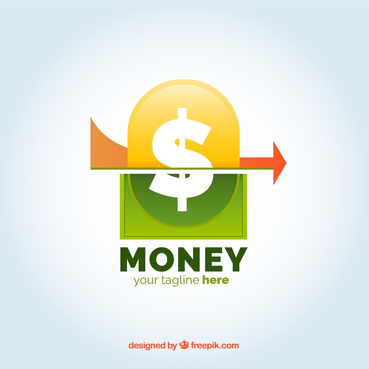 Free Vector money logo in flat style