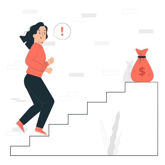 Free vector money motivation concept illustration