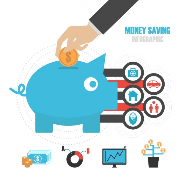 Money savings inphographic template