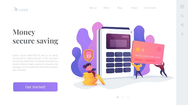 Money secure saving landing page template