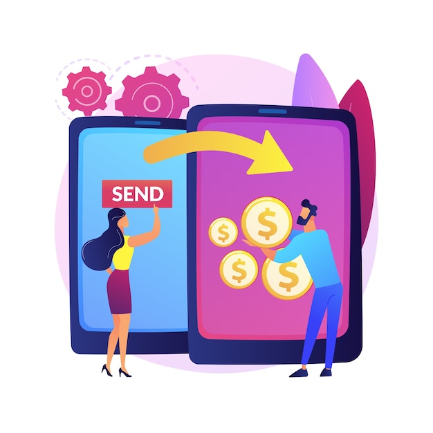 Money transfer abstract concept  illustration. Credit card transfer, digital payment method, online cashback service, electronic bank transaction, sending money worldwide .