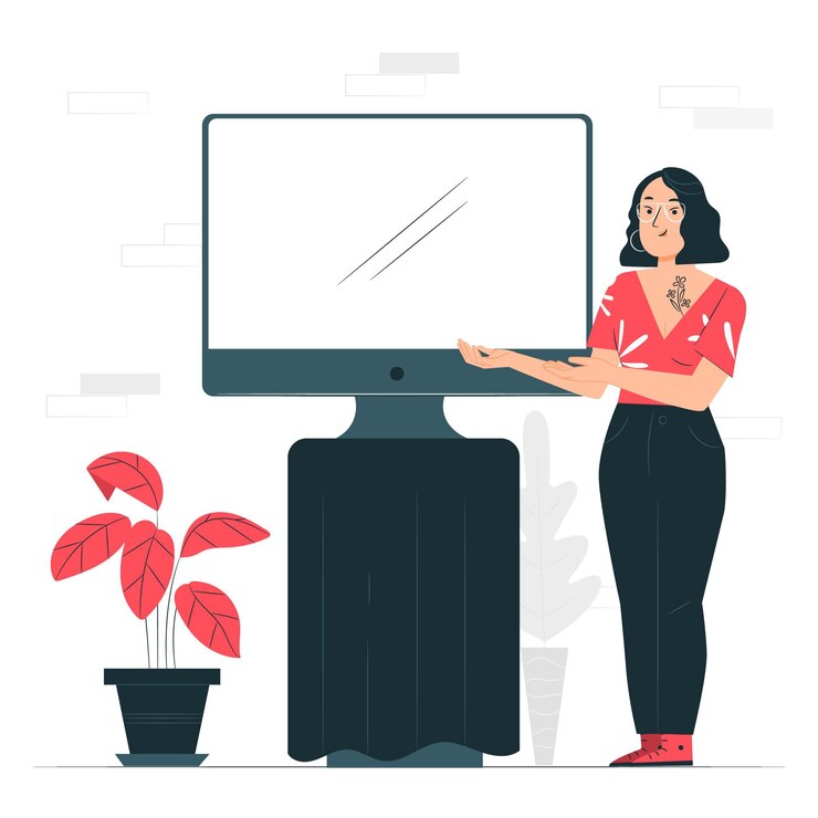 Free Vector monitor (computer) concept illustration