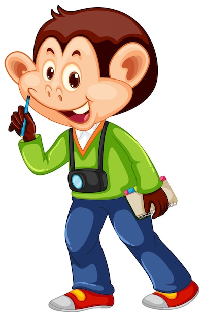 Free vector a monkey cameraman character
