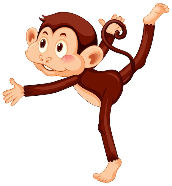 Monkey doing yoga cartoon character