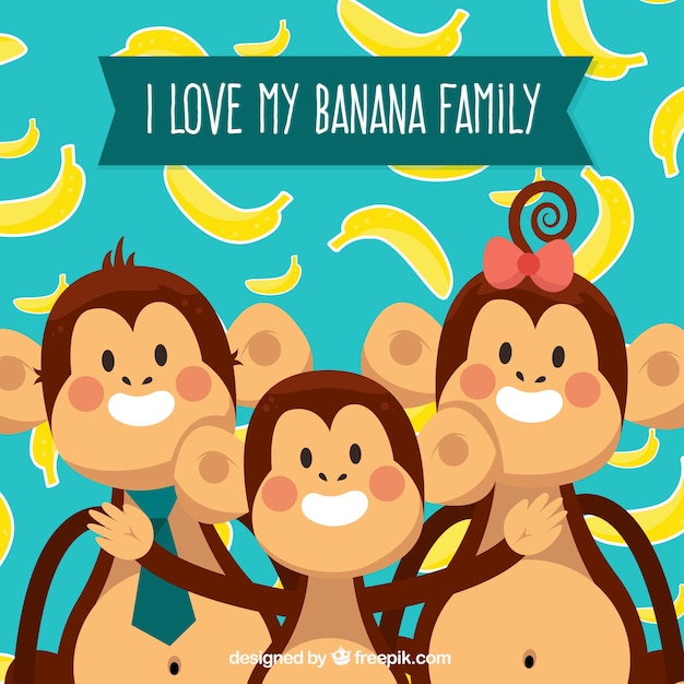 Free vector monkey family background