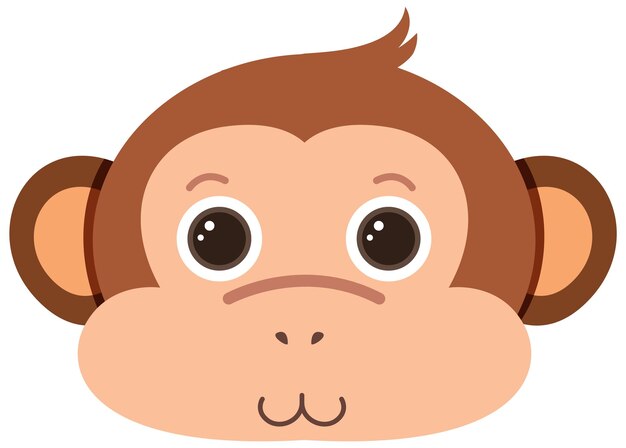 Monkey head in flat style