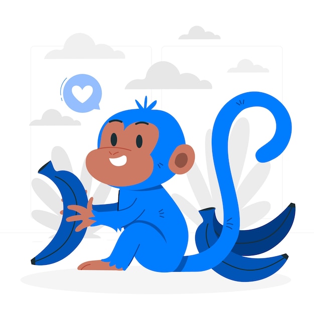 Free vector monkey holding banana  concept illustration