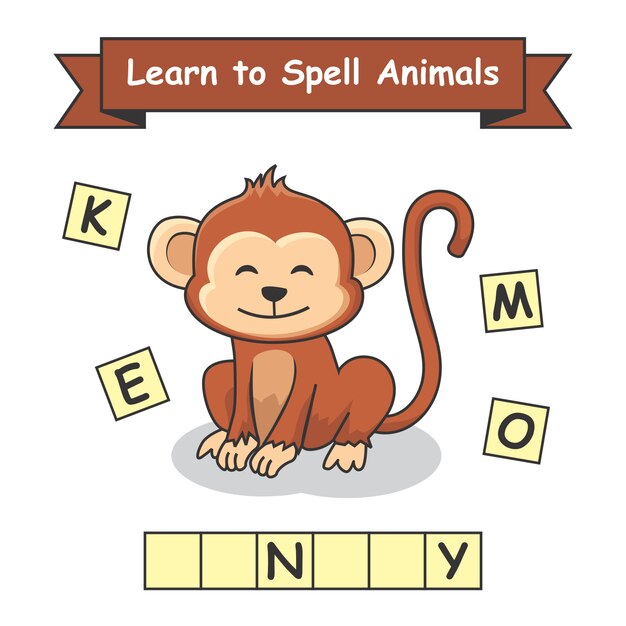 premium vector bear learn to spell animals