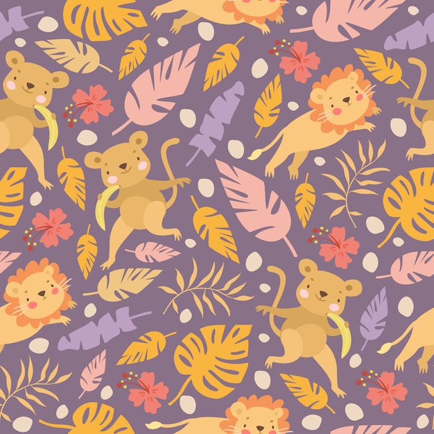 monkey and lion pattern