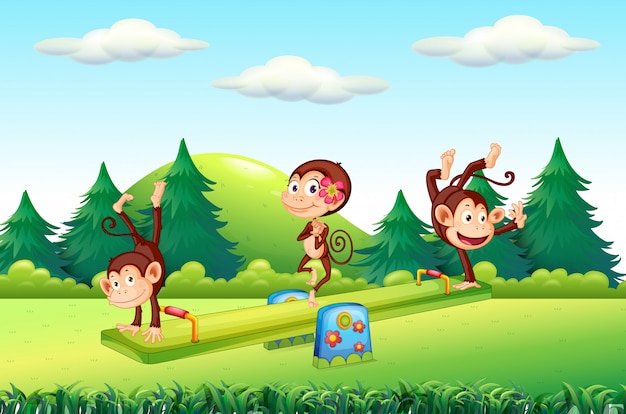 Free vector monkey at the playground