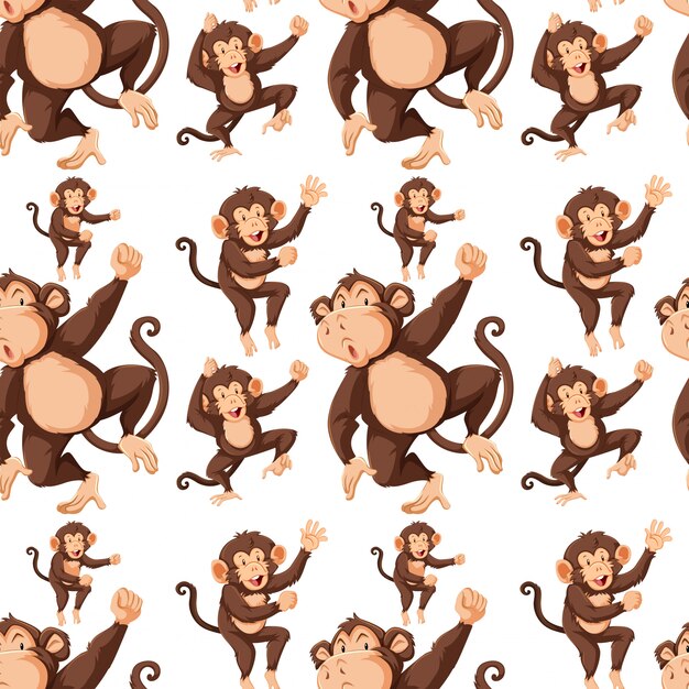 Monkey on seamless pattern b