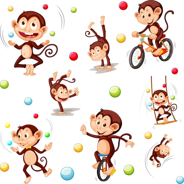 Monkey seamless pattern background