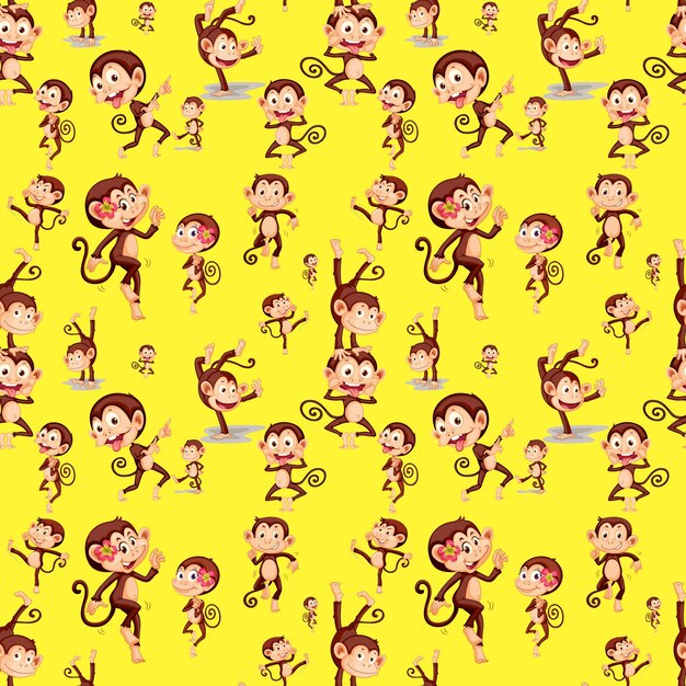 Monkey seamless pattern background