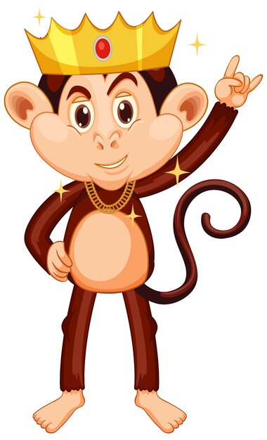 王冠の漫画のキャラクターを身に着けている猿
