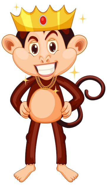 Monkey wearing crown cartoon character