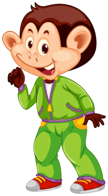 Free vector a monkey with sweatsuit