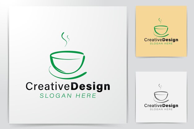Mono line bowl logo Ideas. Inspiration logo design. Template Vector Illustration. Isolated On White Background