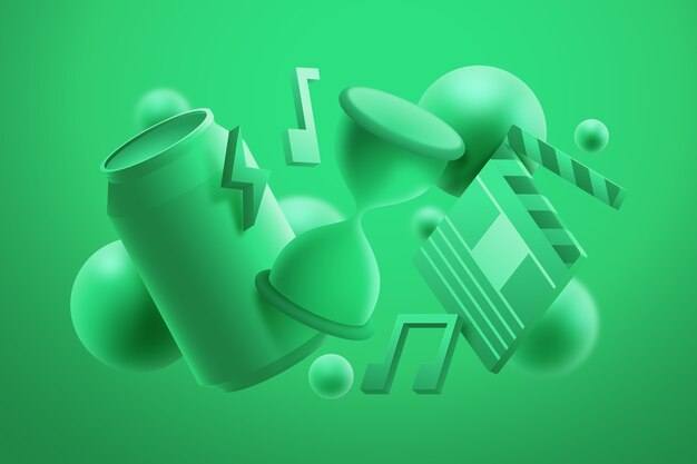 Monochromatic 3d objects background