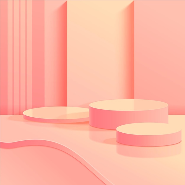 Monochromatic abstract 3d scene