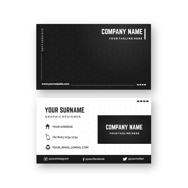 Free vector monochromatic business card theme