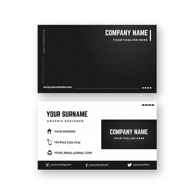 Monochromatic business card theme