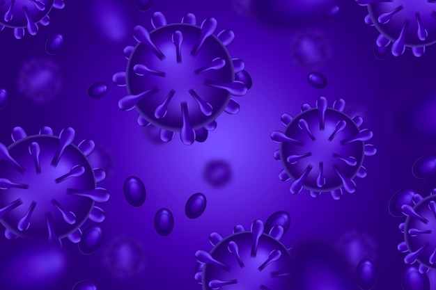 Бесплатное векторное изображение Монохромный фон коронавируса
