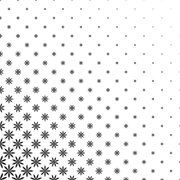 Monochromatic geometric stylized flower pattern - abstract floral vector background graphic design