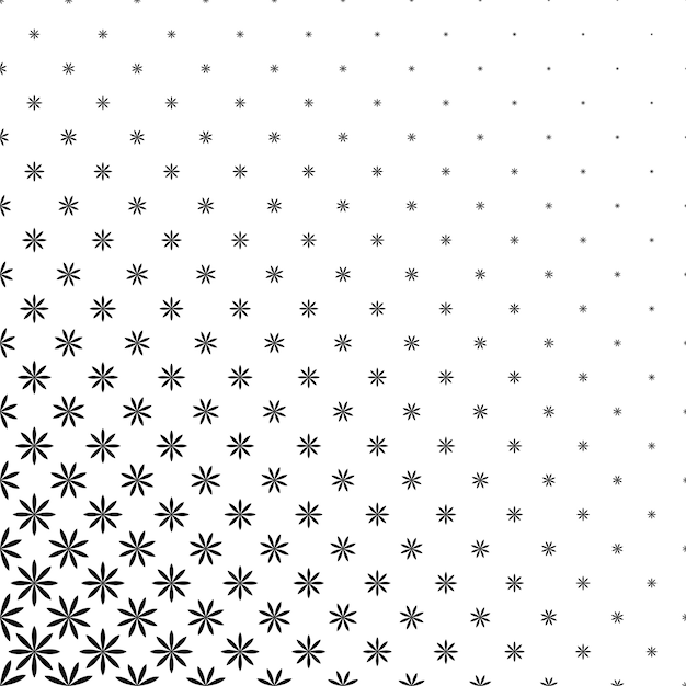 Монохроматический геометрический стилизованный цветочный узор - абстрактный цветочный векторный фон графический дизайн