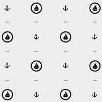 Free vector monochromatic nautical pattern